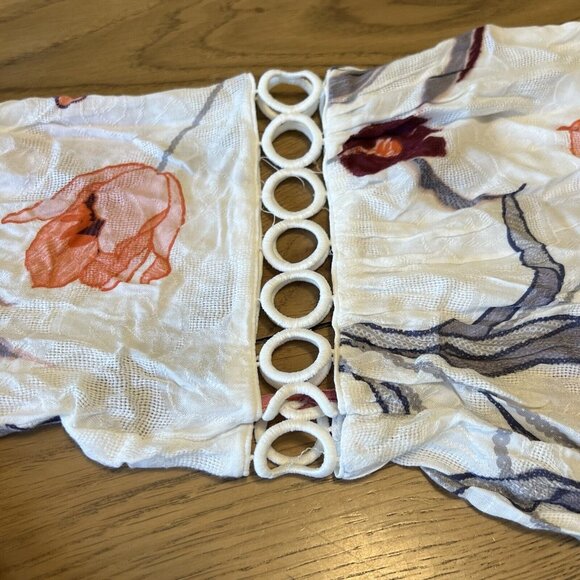 Oddy Mesh Lace Duster Cardigan Size M/L Colorful Sleeveless Boho Peasant Crochet - Picture 9 of 11